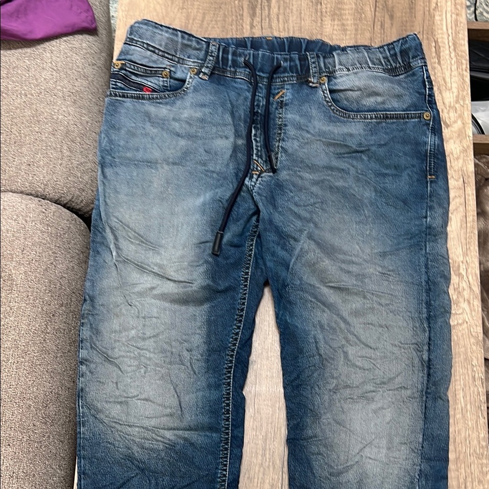 Diesel Blue Relaxed Jeans with Natural Fading